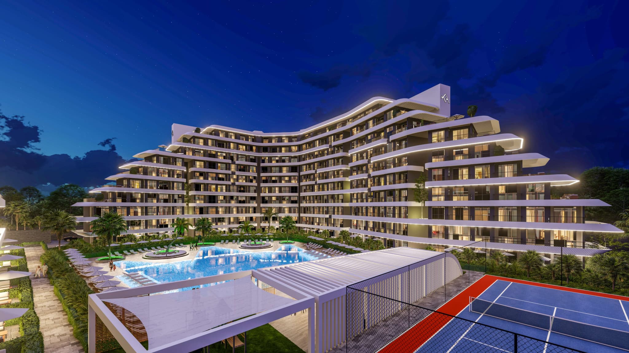 Queen Collection – 1+1 Daire, Lara’da Plaj & 162 000 €’dan - 1+1 Apartment mit Privatstrand ab 162.000 € -  1+1 квартира с пляжем в Ларе от 162 000 €